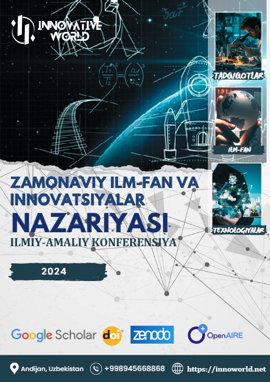 					View Vol. 1 No. 1 (2024): ZAMONAVIY ILM-FAN VA INNOVATSIYALAR NAZARIYASI 
				