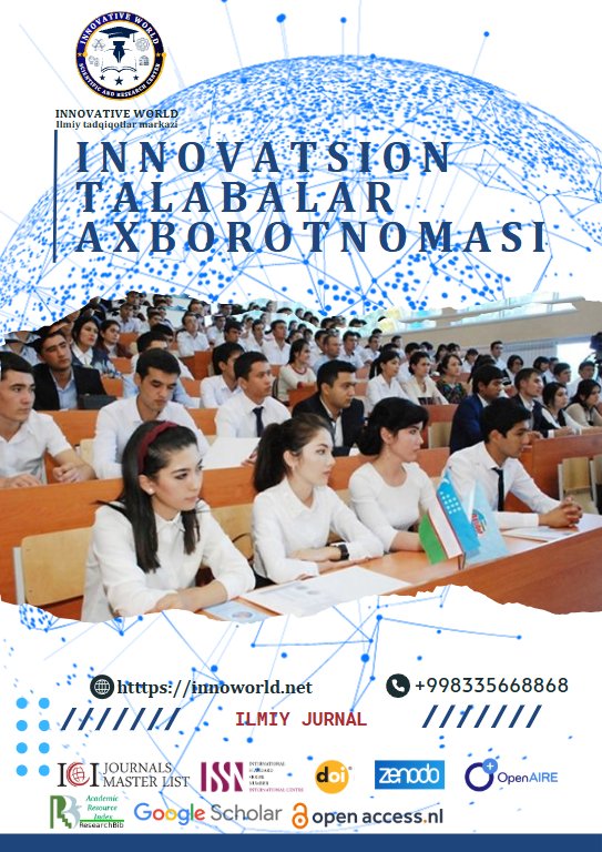					View Vol. 3 No. 8 (2026): INNOVATSION TALABALAR AXBOROTNOMASI
				